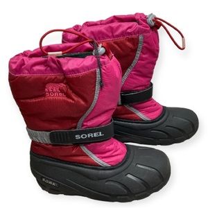 SOREL Flurry red/pink Insulated Waterproof Winter Snow Boots Size:5 Yuth